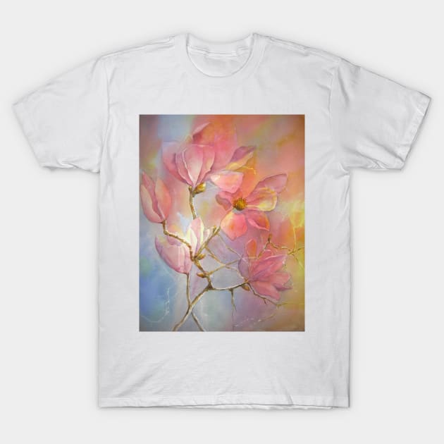 Pink Magnolia T-Shirt by bevmorgan